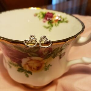 Silver Color Heart Earrings